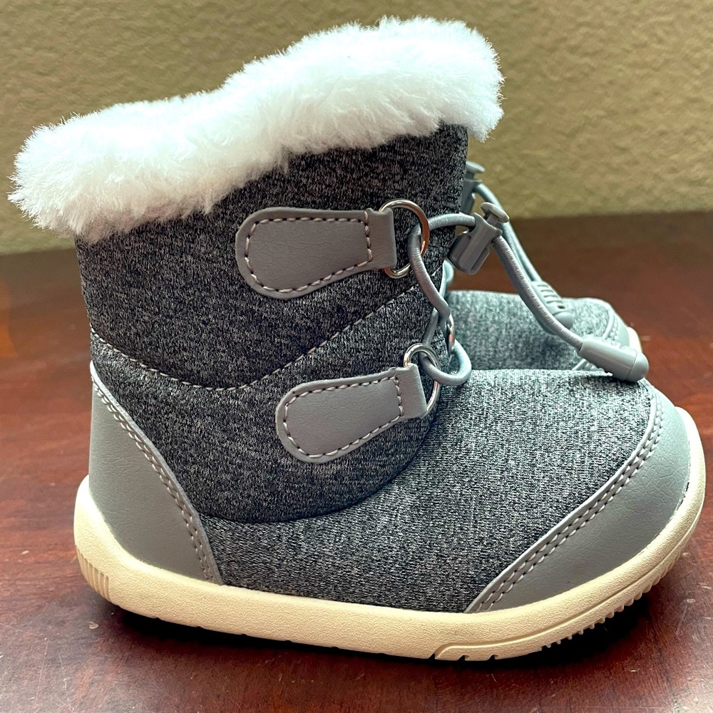 NEW BMCiTYBM Stretch Buckle High Top Faux Fur Winter Snow Boots size 5